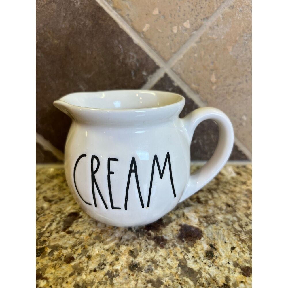 Rae Dunn Artisan Collection Creamer White and Black Farmhouse Country Kitchen